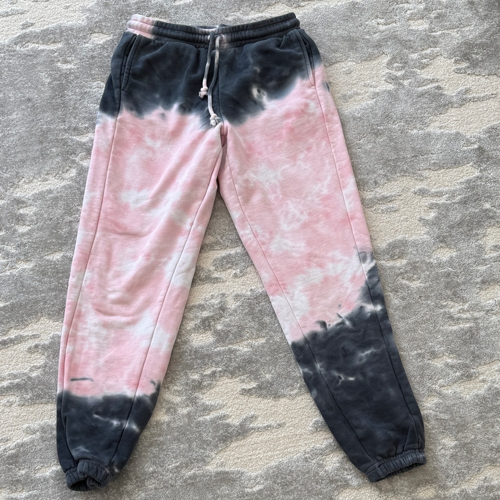 Katie J NYC Pink and Black Tie-Dye Joggers